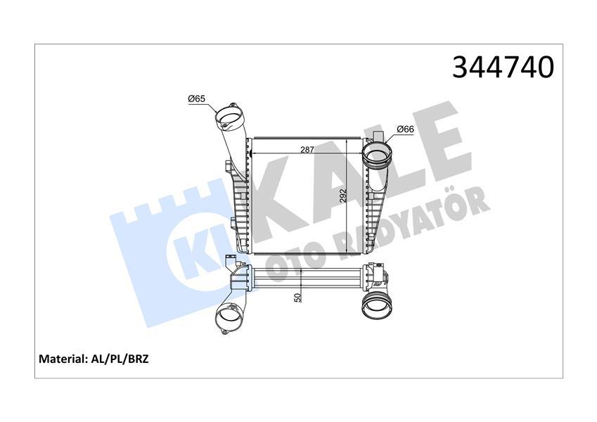 TURBO RADYATÖRÜ (INTERCOOLER) VW TOUAREG 2.5 R5 TDI (03-10) 3.0 V6 TDI 10=>Q7 3.0TDI 07> (AL/PL/BRZ) - KALE - OEM 7L6145803C
