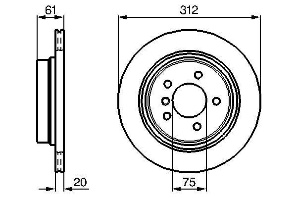 FREN DISKI ARKA SAG BMW M3 E36 - BOSCH - OEM 34212227178