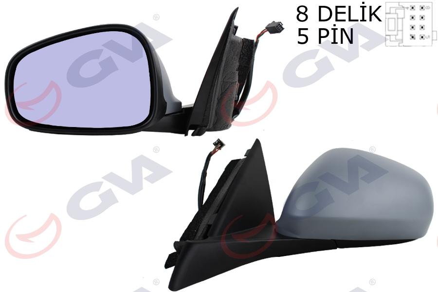 DIŞ DİKİZ AYNASI SOL GIULIETTA 10> ELEKTRİKLİ+ISITMALI+ASTARLI+MAVİ CAM+ASFERİK 5 FİŞ VM-6413EHPAL - GVA - OEM 156090463