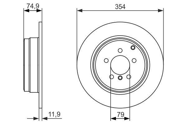 FREN DİSKİ. ARKA. [354 /11.9-10.4 MM]. KAPLAMALI - BOSCH - OEM SDB000211