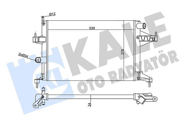 SU RADYATÖRÜ OPEL CORSA C 1.4 1.8 00=>COMBO 1.6 1.6CNG 01=>TIGRA 1.8 04=> (MT) (AC NAC) (MEKANİK) (539x378x24) (95513833-9196689) - KALE - OEM 24445163