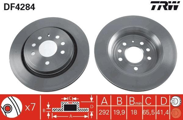 ARKA FREN AYNASI VECTRA C GTS (4.02>SIGNUM 03>SAAB 9.3 02>(292x199.9x7DLxHAVALI) - TRW - OEM 569114