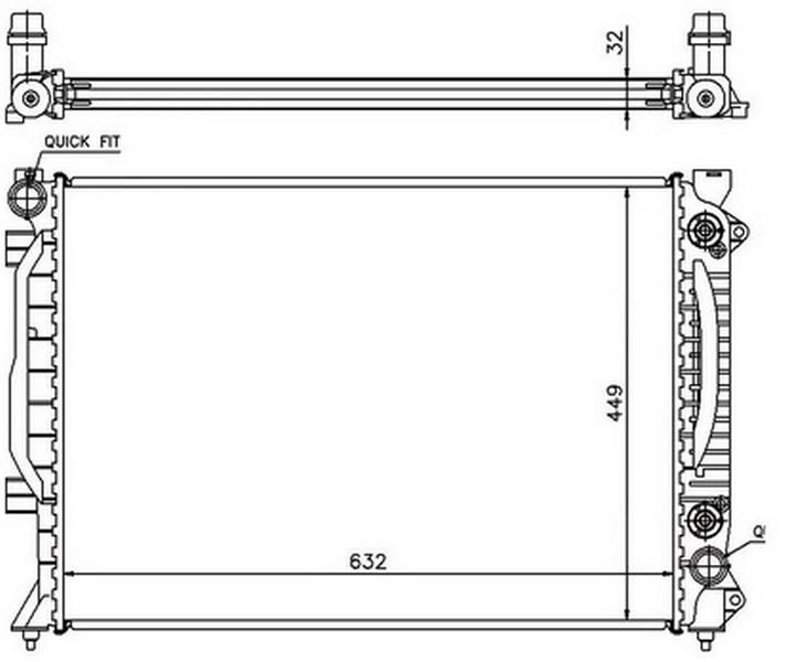 RADYATOR BRAZİNG AT(632X448X32)A6 2.5 TDİ 2001+ 60423-4B0121251N - ORIS - OEM 4B0121251A