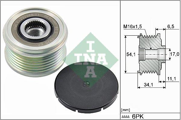 ALTERNATÖR KASNAĞI (RULMANLI) P206-P207-P307-P308-P406-P407-PARTNER-BERLINGO-C2-C3-C4 1.4-1.6-2.0HDİ - INA - OEM 5705.AA