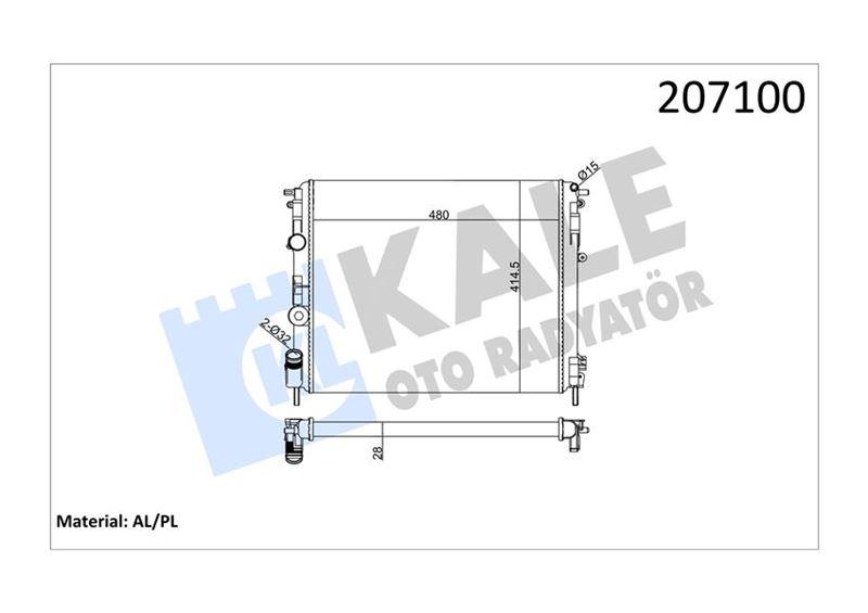 RADYATOR CLIO II KANGOO 1.2 8V 97+ KLIMALI 2 SIRA AL+PL - KALE - OEM 7700430784