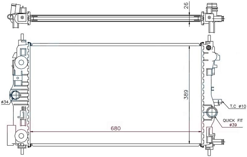 RADYATOR BRAZİNG AT(680X378X26)INSİGNİA 1.4İ 2008+ / ZAFİRA 1.4İ 2011+ 630745 - ORIS - OEM 1300326