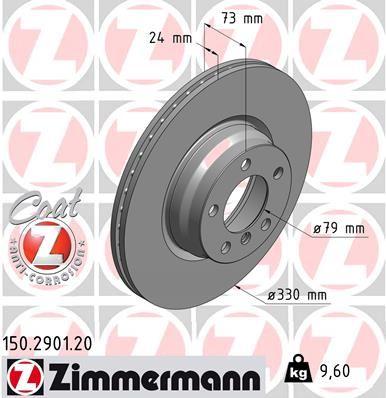 FREN DISKI ON BMW F30 F32 F34 F36 F22 - ZIMMERMANN - OEM 34116792221