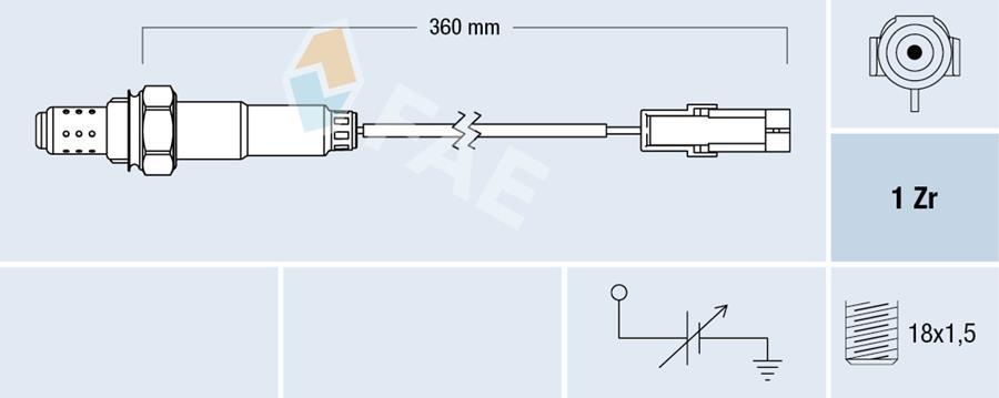 OKSİJEN SENSÖRÜ OPEL ASTRA F-CORSA B-TIGRA-VECTRA A-B- 1.4-1.6-ACCENT 1.3İ-1.5 İ 12V - FAE - OEM 855305