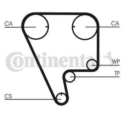 TRİGER KAYIŞI (124x260) HONDA CIVIC 1.6 16V (90-01) CT794 - CONTI - OEM 14400P2T004