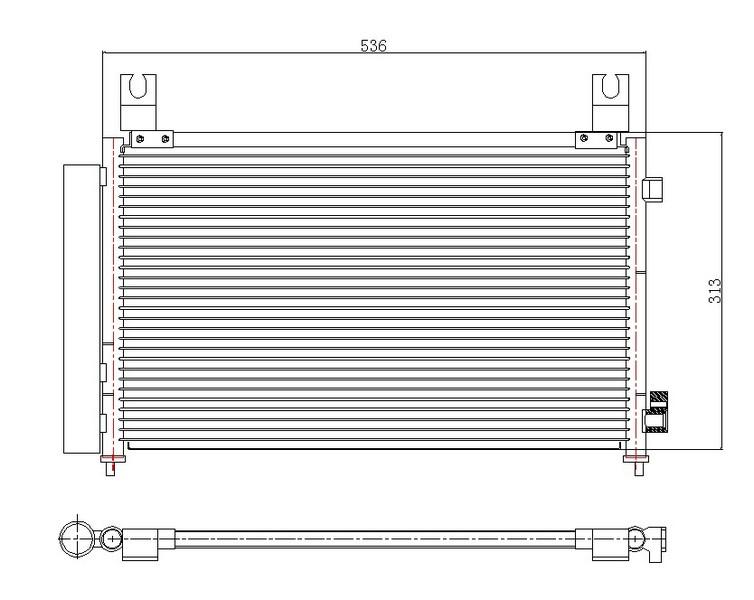 KLİMA KONDENSERİ CHEVROLET SPARK 1.0-1.2 05=> (535X305X16) (OTO.-MEK.) - ORIS - OEM 96591582