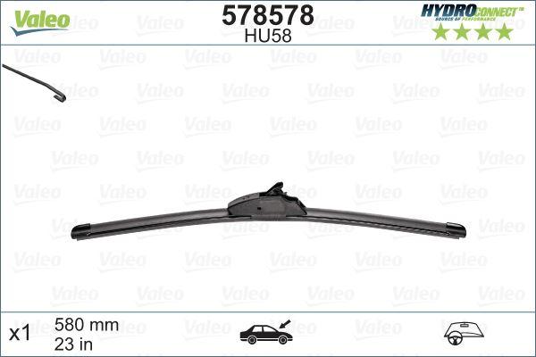 (x) SİLECEK SÜPÜRGESİ 58cm (X1) MUZ TİPİ (HydroConnect UPGRADE) (klasik tipten flat blade geçiş) (HF - VALEO - OEM 61619071613