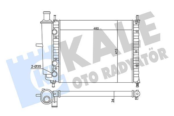 SU RADYATORU MEKANIK (480X415X34) BRAVO (182) BRAVA MAREA 1.6 16V 95<04 AC (MT) - KALE - OEM 46534995