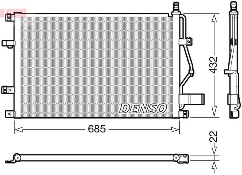 KLİMA RADYATÖRÜ VOLVO XC70-V70-V70-S80-S70-S60-C70-850 98> 2.4-2.5 D5-T5 - DENSO - OEM 6848889