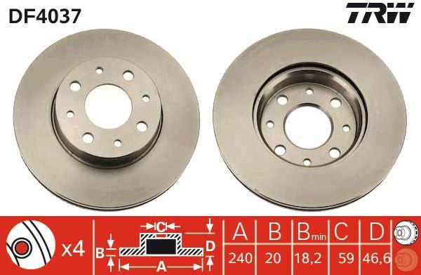 ON FREN DISKI AYNASI MAREA-PALIO-ALBEA-ALFA ROMEO 145-146 1.2/1.4/1.6/1.9 - TRW - OEM 71740120