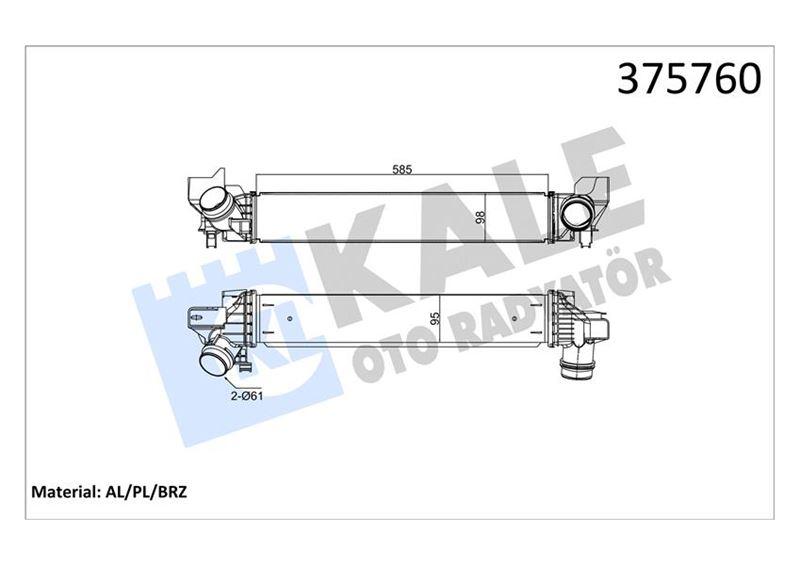 TURBOSARJ RADYATORU BMW F40 F52 F44 F45 F46 F48 F49 F39 . MINI F54 F55 F56 F57 F60 - KALE - OEM 17517617597