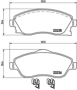 ÖN BALATA COMBO C-CORSA C 1.3-1.7 CDTI 01=> MERIVA 03=> TIGRA 04=> - BREMBO - OEM 1605081