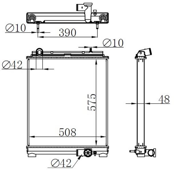 RADYATOR BRAZİNG AT(575X508X48)(BMI296)FUSO CANTER EURO6/PRESTİGE EURO6 - ORIS - OEM ME418714