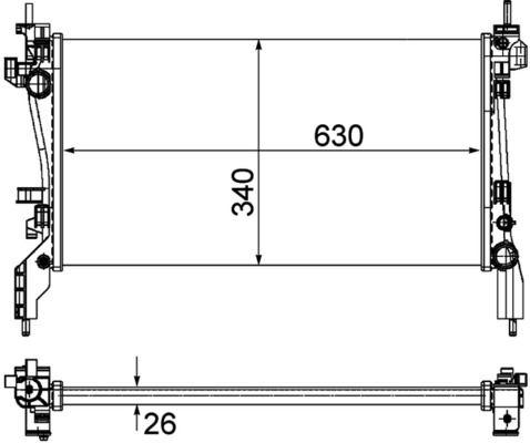 Kühlmittelkühler FIAT QUBO 1.3D MULTIJET — MAHLE CR1122000P - MAHLE