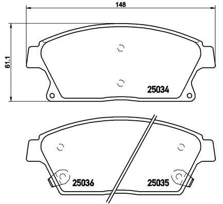 ÖN FREN BALATASI ASTRA J 10> MOKKA 13> ZAFIRA C 11> CRUZE 09> TRAX 11> (16 İNÇ 300mm) - BREMBO - OEM 1605178