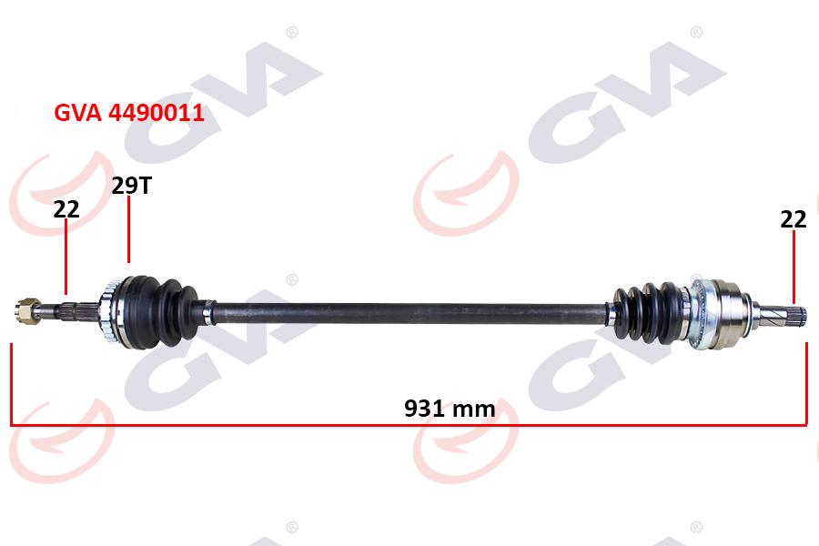 KOMPLE AKS SAĞ CORSA B 1.2i 16V (93-00) ABS`Lİ (926mm) (29DİŞ) - GVA - OEM 374221