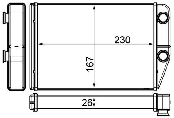 KALORİFER RADYATÖRÜ PEUGEOT BOXER III CITROEN JUMPER FIAT DUCATO III 06> (230X163X26) - MAHLE - OEM 6448.R0
