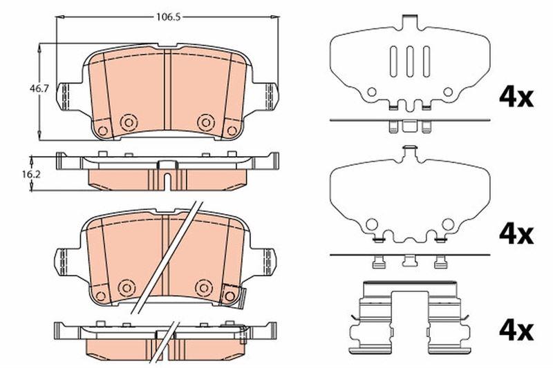 FREN BALATASI ARKA INSIGNIA B 2017- - TRW - OEM 13517515