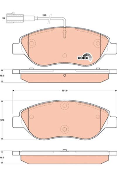 ÖN FREN BALATASI (FİŞLİ) FIAT BRAVO II 08>14 EG - TRW - OEM 77365188