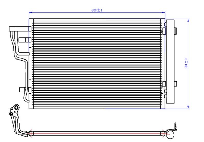 KLİMA RADYATÖRÜ (KONDENSER) HYUNDAI İ30 1.4L 1.6L G4FA G4FC 07-12 / KIA CEED 1.4L 1.6L G4FA G4FC 07-12 (606 x 381 x 16) - ORIS - OEM 976061H000