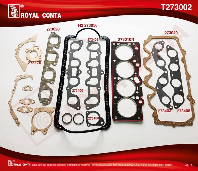 MOTOR TAKIM CONTASI (KECELI + SUBAPLASTIKLI) S.K.C DAHIL ESCORT CL 1.3 / 1.6 80>90 - ROYAL - OEM 86SX6014BA