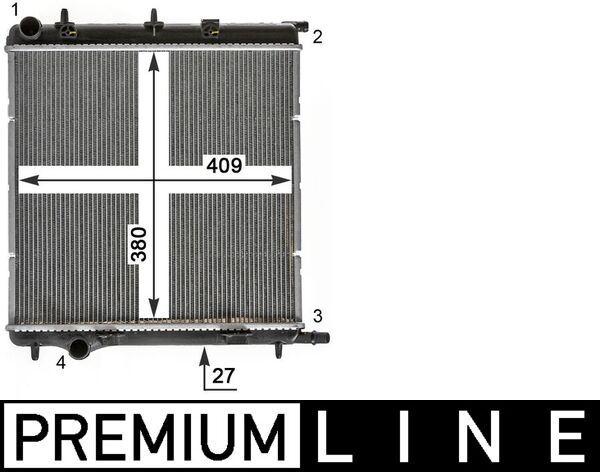 Kühlmittelkühler CITROEN C2 1.1i - MAHLE