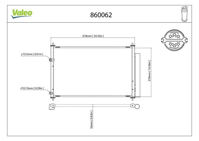 CONDENSER COROLLA 06.2013> - VALEO - OEM 88450-12280