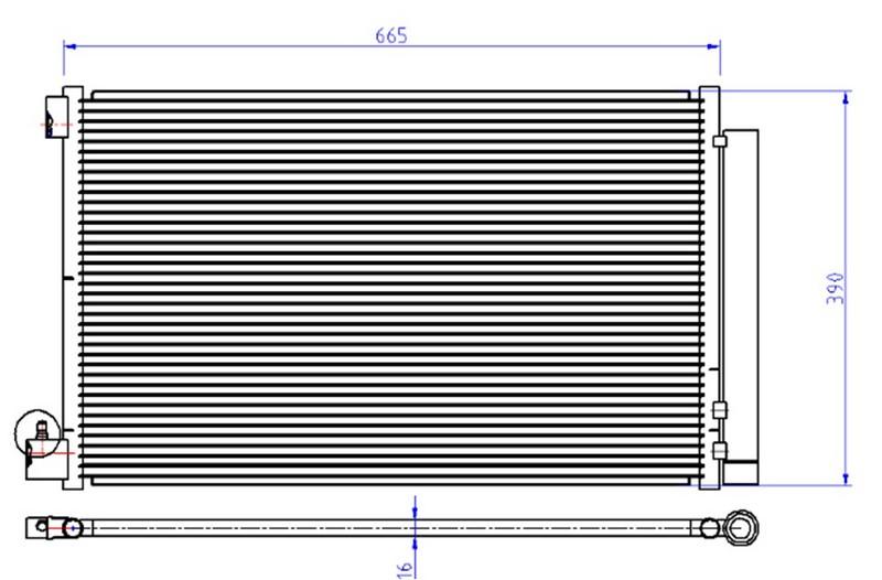 KLİMA RADYATÖRÜ (KONDENSERİ) OPEL INSİGNİA A 08>17 1.6 XER-LET 1.6-2.0 CDTI (666X392X16) (OTO.-MEK.) - ORIS - OEM 39025498