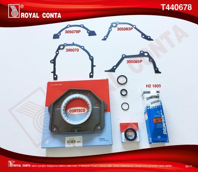 TAM TAKIM CONTA (CORTECO KECELI REINZ SUBAP LASTIKLI) FIAT PALIO 12 8V (YENIMODEL) (60-65 HP) 188A4 - ROYALCONTA - OEM 71728839