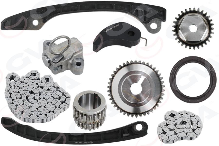 EKSANTRİK ZİNCİR SETİ NISSAN JUKE 1,6L HR16DE (4 enjektörlü) F15E 06-> / NOTE 1,6L HR16DE 06-> / QASHQAI 1,6L HR16DE J10 06-13 (10 PARÇA) - GVA - OEM 13028ED000