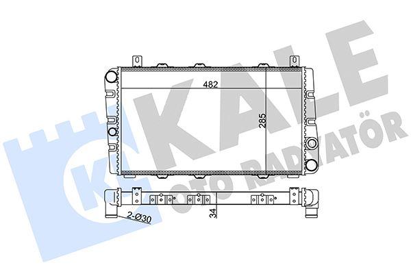 SU RADYATORU SKODA FAVORIT/FELICIA I-II 1.3 95-> (MT) (NAC) [MEKANIK] [482X285X32] - KALE RADYATOR - OEM 6U0121251