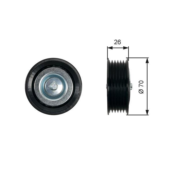 ALTERNATÖR GERGİ RULMANI BRAVO II-PUNTO 1.6 MTJ-2.0 DMTJ 08=> DELTA III-MUSA 1.8 08=> (70x65x26x8) - GATES - OEM 51800046