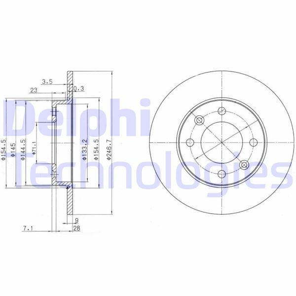 ARKA FREN AYNASI PARTNER-BERLINGO 96>P307 00>1007 1.6 07>C3 02>C2 03> XSARA 99> (247x9x4DL) - DELPHI - OEM 4249.90