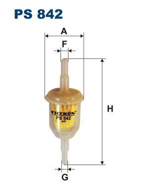 ŞEFFAF BENZİN ARA FİLTRE (KÜÇÜK TİP) ÜNİVERSAL (PS842) - FILTRON - OEM 7700544588