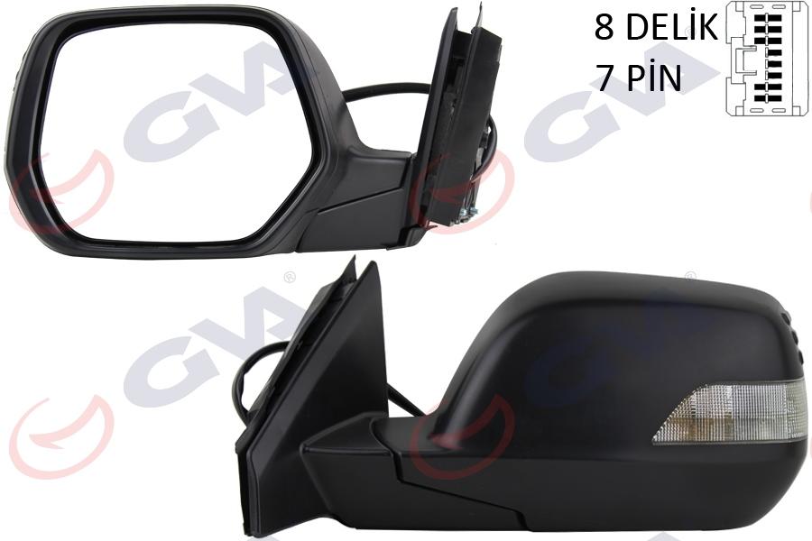 DIŞ DİKİZ AYNASI SOL CRV 07> ELEKTRİKLİ+ISITMALI+SİNYALLİ+KONVEKS 7 FİŞ VM-6278EHL - GVA
