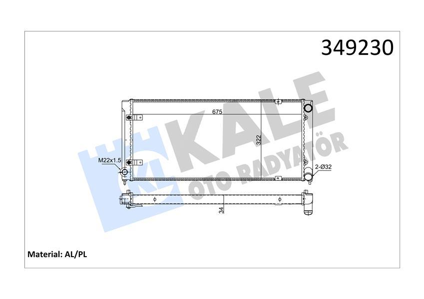 RADYATOR GOLF II JETTA II SCIROCCO (MT) AL MKNK - KALE - OEM 191121251C
