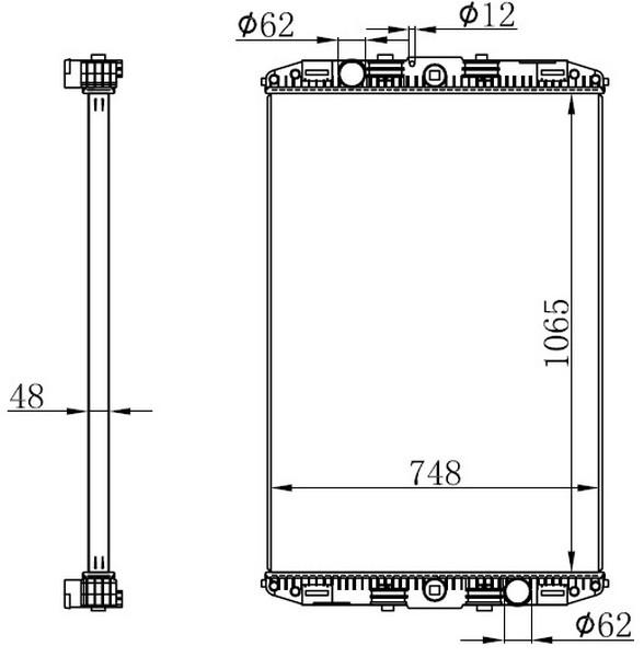 RADYATOR TRUCK BRAZİNG MT(1065X748X48)F95` XF380/430/480/530 97-04 614170 - ORIS - OEM 1326966
