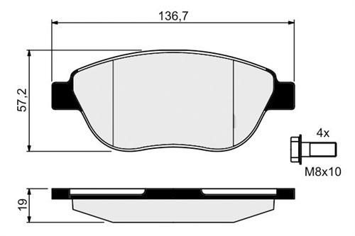 ON FREN BALATA TK 206 307 ERP NO 1617256680 - PSA - OEM 1647873980