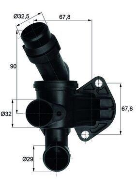 (x)TERMOSTAT (KOMPLE) 87C AUDI A4-A6 2.0TFSI 04=> - MAHLE - OEM 06D121111G