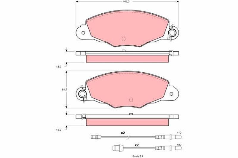 ÖN FREN BALATASI CITROEN XANTİA 2.0-3.0-1.9D-2.0D-2.1D 05-93-04-03 CITROEN XM 3.0-2.5D 08-94- - TRW - OEM 4251.45