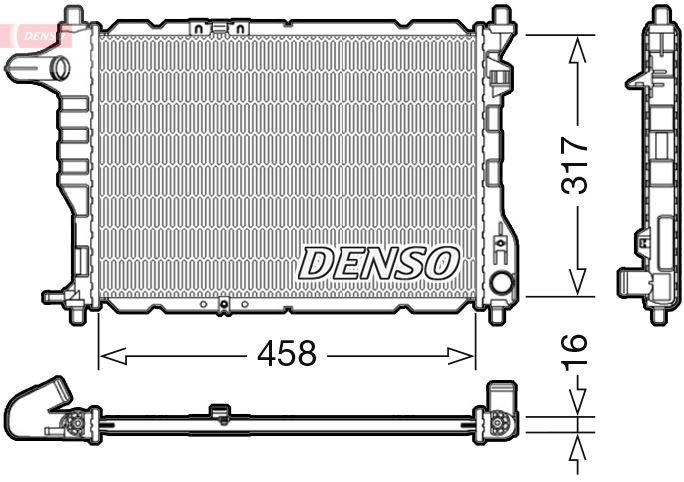 RADİATOR. ENGİNE COOLİNG CHEVROLET MATIZ (05-) - DENSO - OEM 96591475