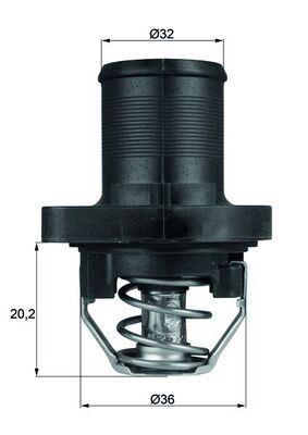 TERMOSTAT (89C) P206-P307-BIPPER-PARTNER-BERLINGO-C3-C4-JUMPY-XSARA 1.4-1.6-2.0 8V-16V - MAHLE - OEM 1336.Q1