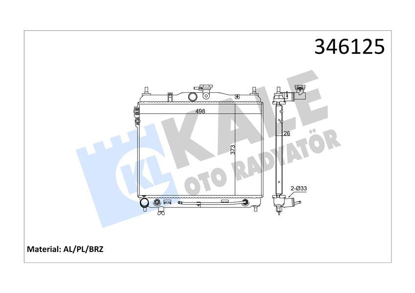 RADYATOR GETZ 1.6 (02-05) AL PL BRZ - KALE - OEM 253101C350