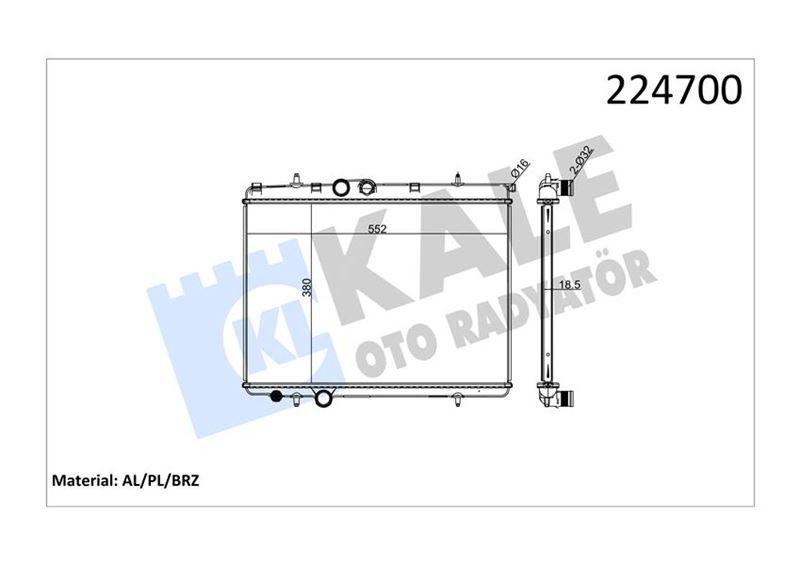 RADYATOR P206 1.1I (MT) AL/PL/BRZ - KALE - OEM 1330.38