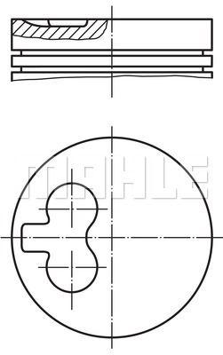 MOTOR PİSTON+SEGMAN AUDI 80-90 1.6 TD (81-91) 100 2.0 TD (83-90) (77.01mm) (029PI0007910286) - MAHLE - OEM 068107081BA