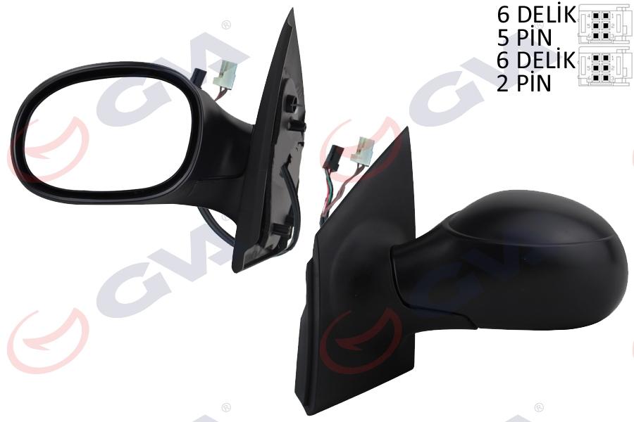 DIŞ DİKİZ AYNASI SOL C2 03> ELEKTRİKLİ+ISITMALI+KONVEKS 2 FİŞ VM-502EHL - GVA - OEM 8149.SX